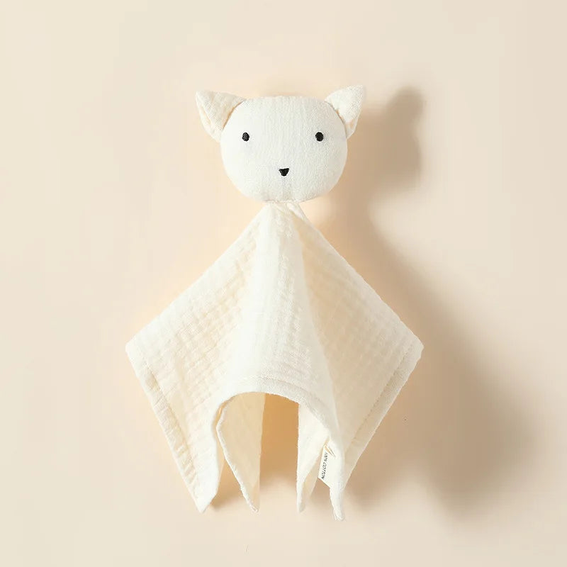 Doudou plat bavoir vache en coton - Marguerite
