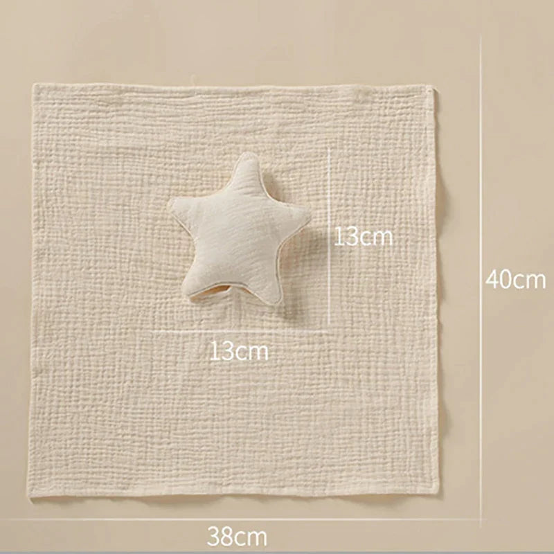 Doudou plat étoile et lune en coton - Lulla