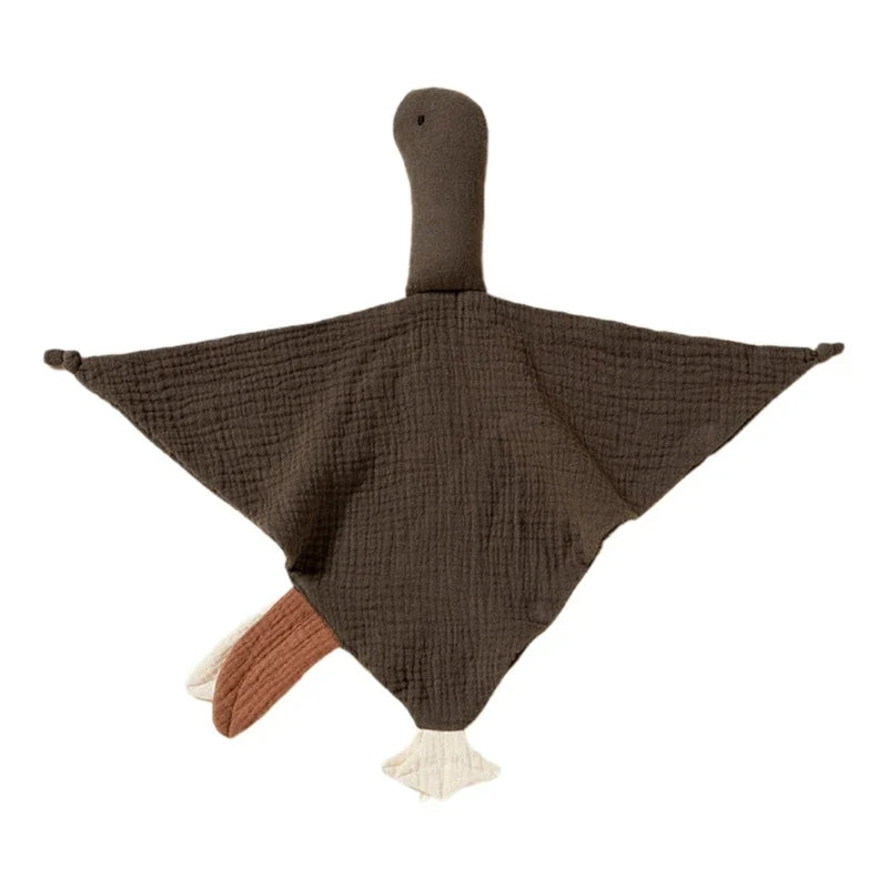 Doudou plat canard en coton - Miel