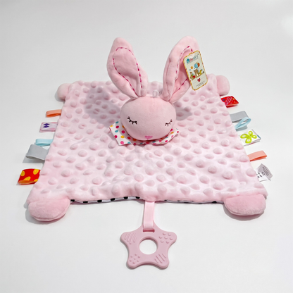 Doudou Lapin Rose Personnalisé avec Prénom Brodé