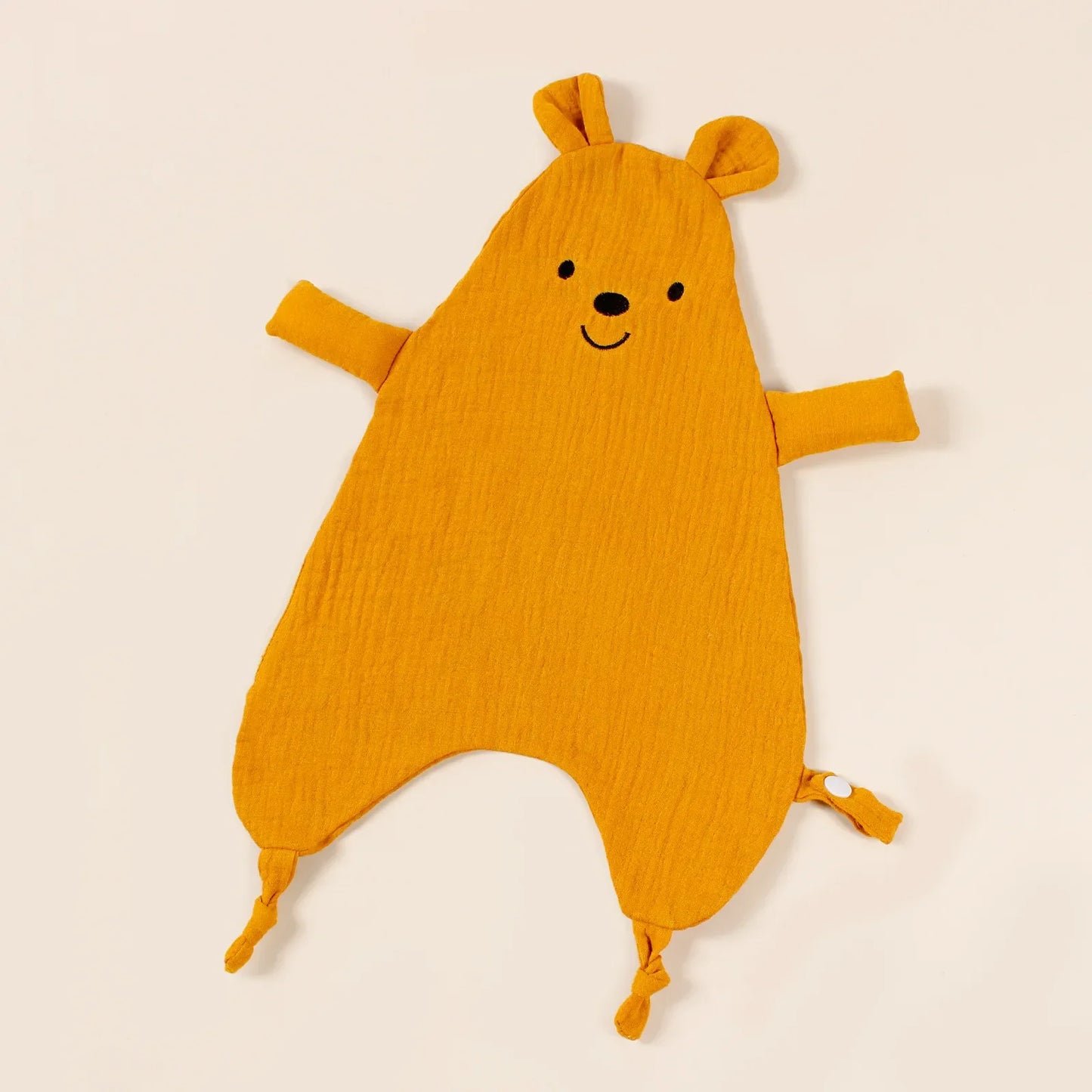 Doudou plat souris en coton - Curcuma