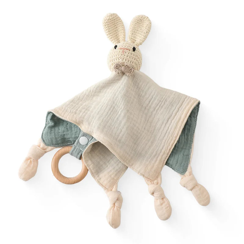 Doudou plat bébé en peluche - animal au choix