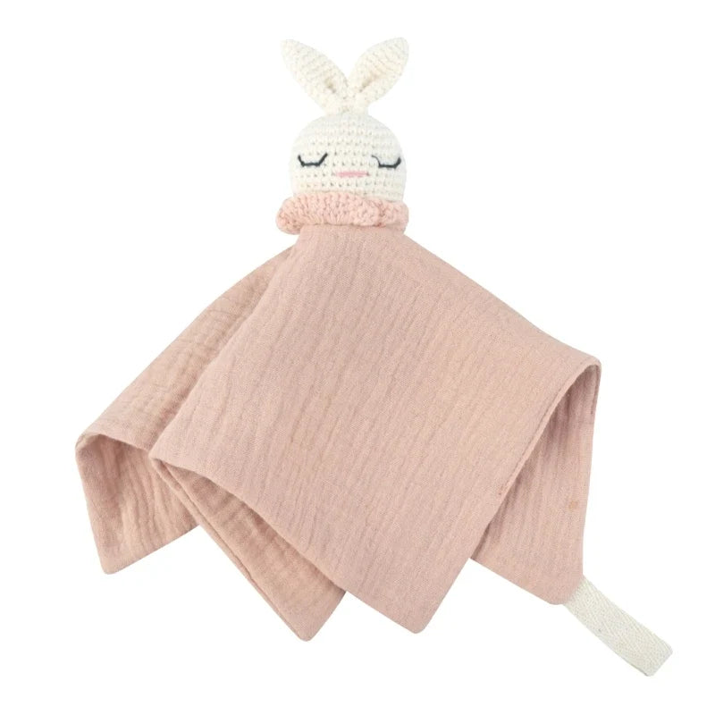 Doudou plat lapin en crochet - Pompon