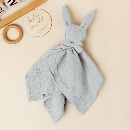 Doudou plat lapin en gaze de coton - Guimauve