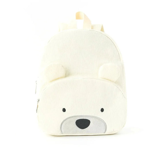 Sac à dos enfant ours polaire en velours côtelé personnalisé - Meringue