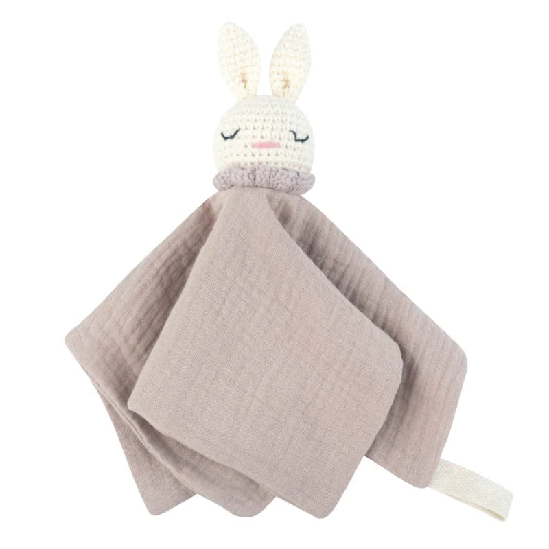 Doudou plat lapin en crochet - Pompon
