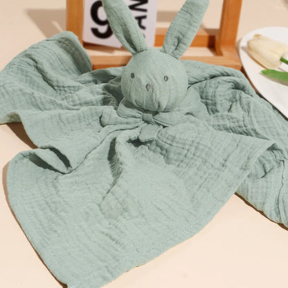 Doudou plat lapin en gaze de coton - Guimauve