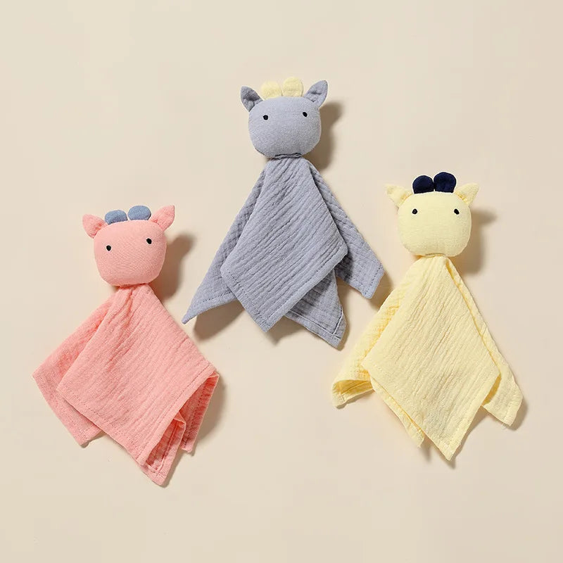 Doudou plat bavoir vache en coton - Marguerite