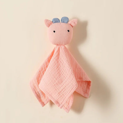 Doudou plat bavoir vache en coton - Marguerite
