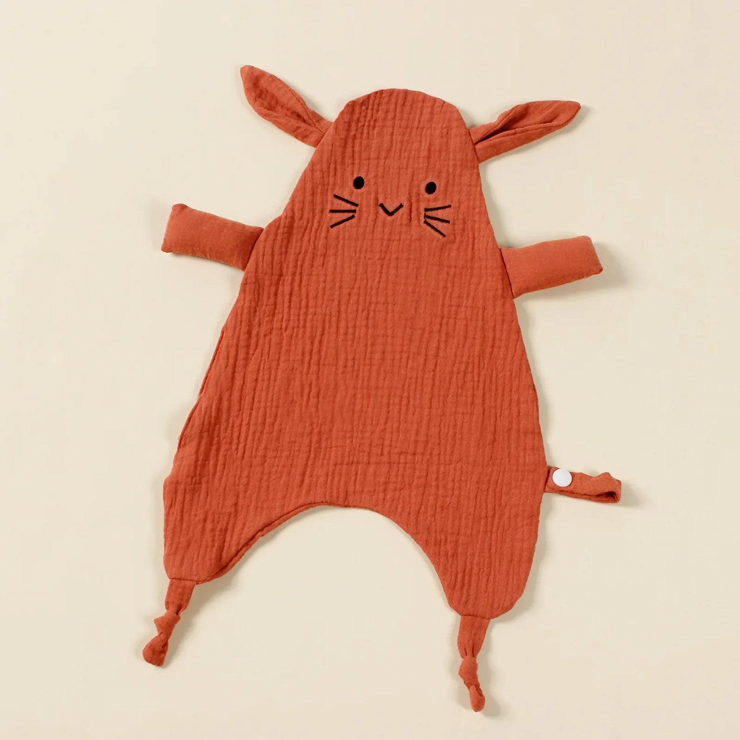 Doudou plat souris en coton - Pistache