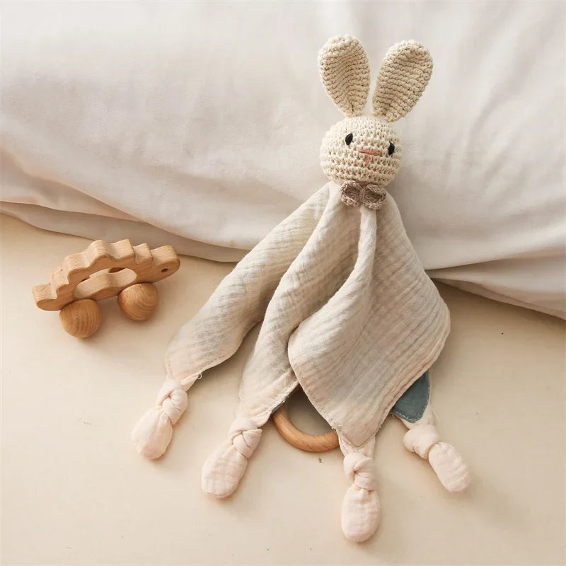 Doudou plat bébé en peluche - animal au choix