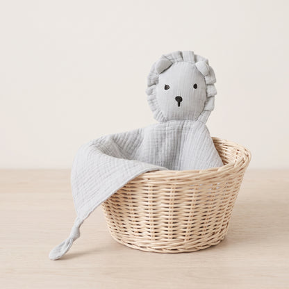 Doudou plat lion en mousseline de coton - Safran