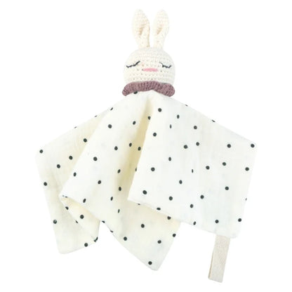 Doudou plat lapin en crochet - Pompon