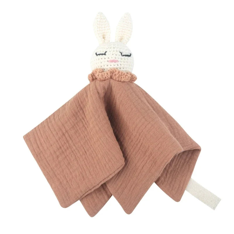 Doudou plat lapin en crochet - Pompon