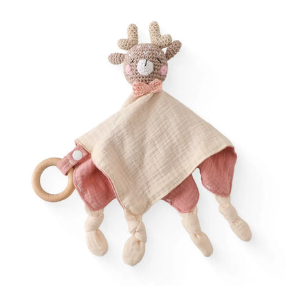 Doudou plat bébé en peluche - animal au choix