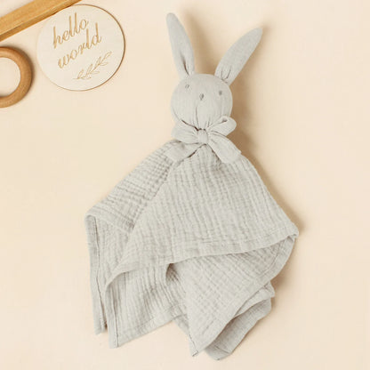 Doudou plat lapin en gaze de coton - Guimauve