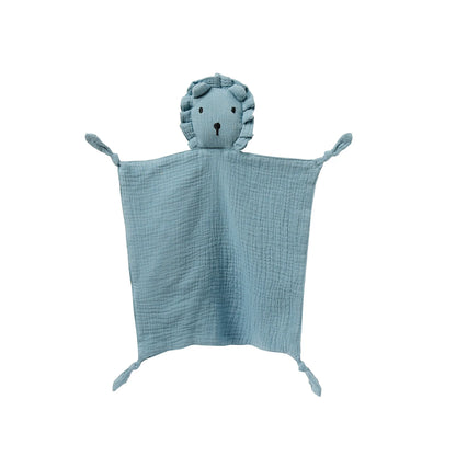 Doudou plat lion en mousseline de coton - Safran
