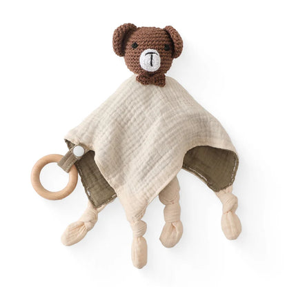 Doudou plat bébé en peluche - animal au choix