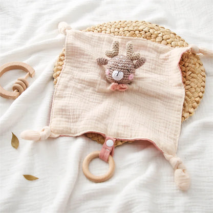 Doudou plat bébé en peluche - animal au choix
