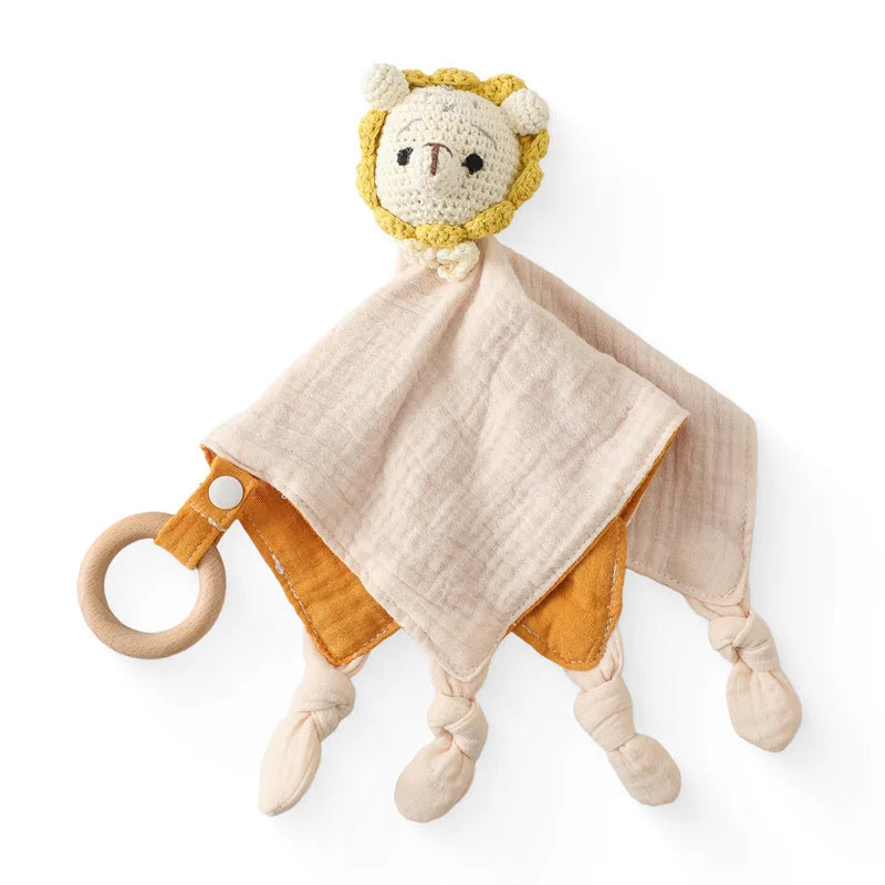 Doudou plat bébé en peluche - animal au choix