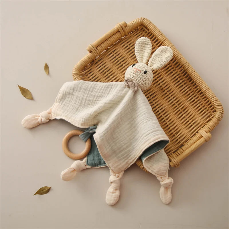 Doudou plat bébé en peluche - animal au choix