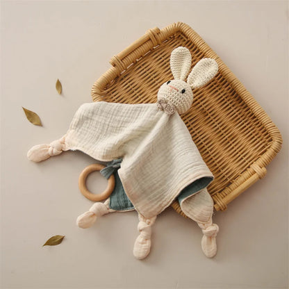 Doudou plat bébé en peluche - animal au choix