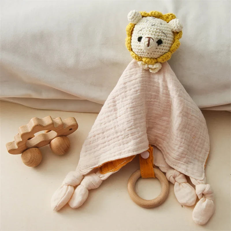Doudou plat bébé en peluche - animal au choix