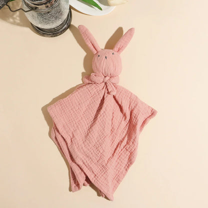 Doudou plat lapin en gaze de coton - Guimauve