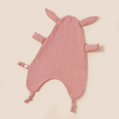 Doudou plat souris en coton - Pistache