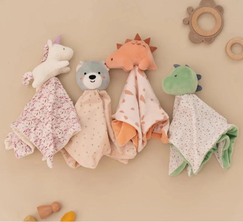 Doudou plat bébé tout doux - animal au choix