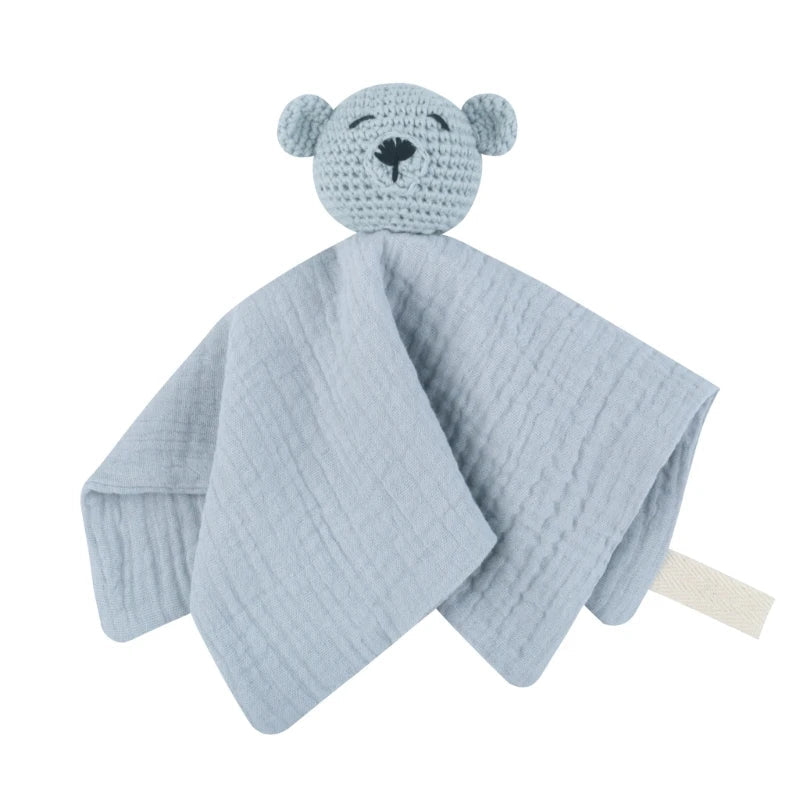 Doudou plat ours en crochet - Cannelle