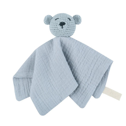 Doudou plat ours en crochet - Cannelle
