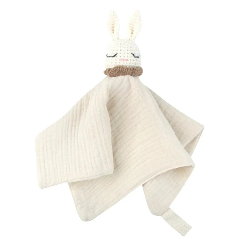 Doudou plat lapin en crochet - Pompon