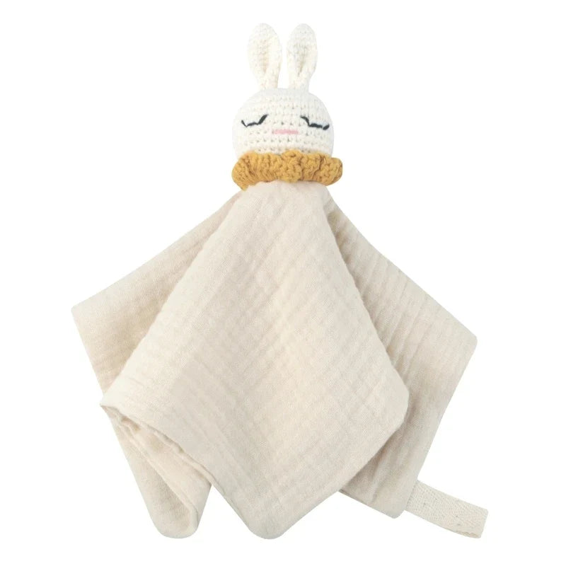 Doudou plat lapin en crochet - Pompon