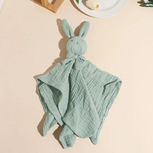 Doudou plat lapin en gaze de coton - Guimauve