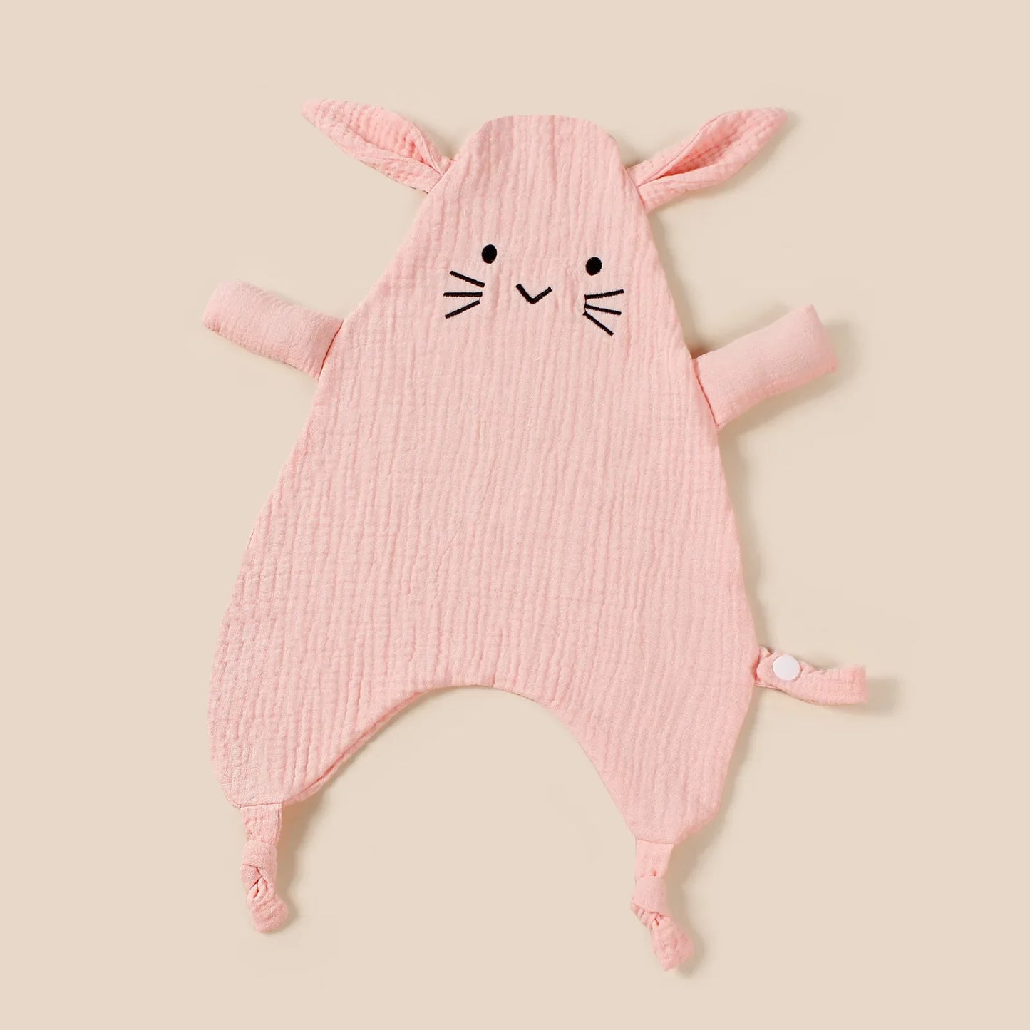 Doudou plat souris en coton - Pistache
