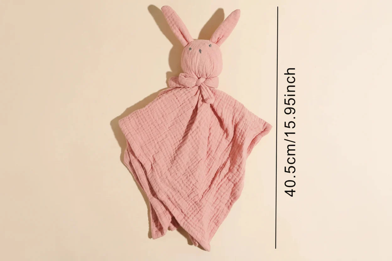 Doudou plat lapin en gaze de coton - Guimauve