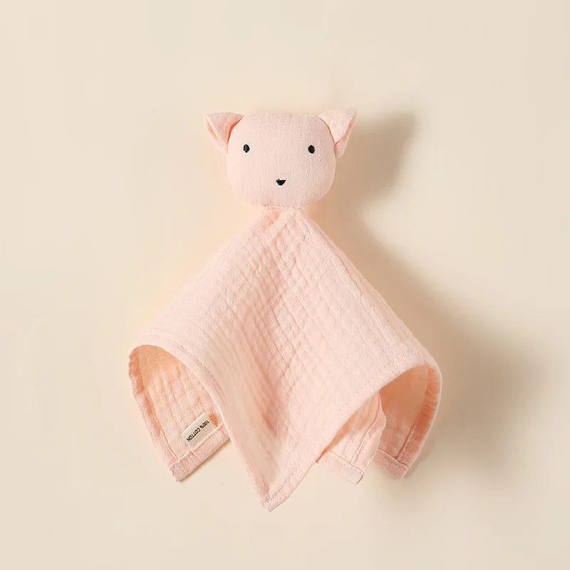 Doudou plat bavoir vache en coton - Marguerite