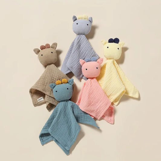 Doudou plat bavoir vache en coton - Marguerite