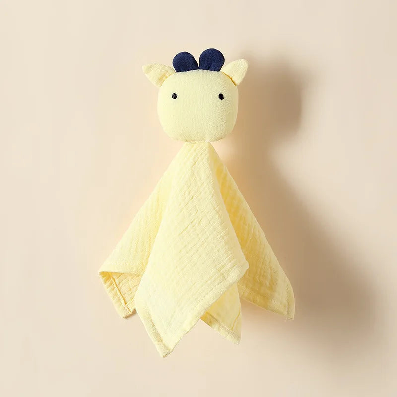 Doudou plat bavoir vache en coton - Marguerite