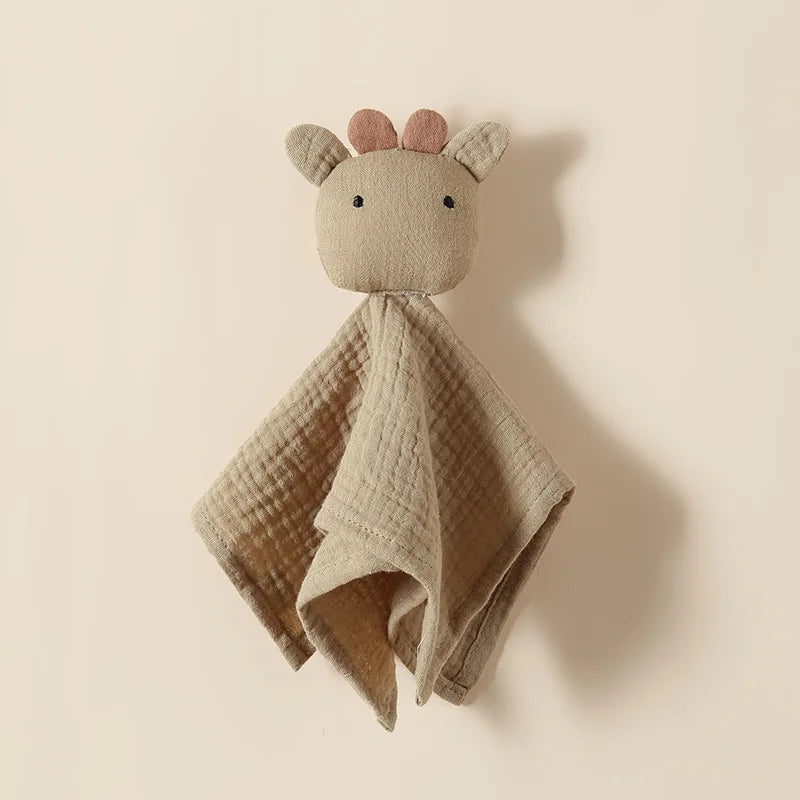 Doudou plat bavoir vache en coton - Marguerite