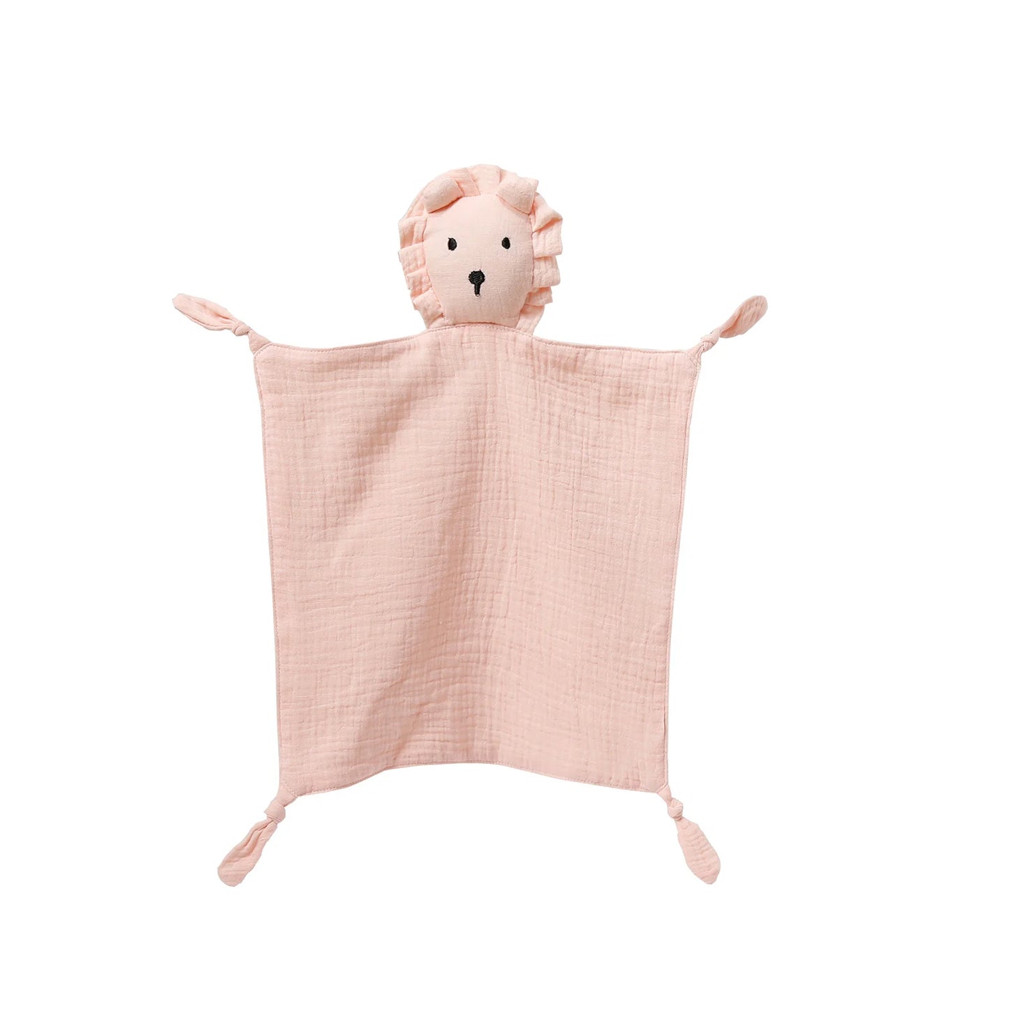 Doudou plat lion en mousseline de coton - Safran