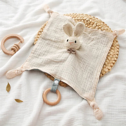 Doudou plat bébé en peluche - animal au choix