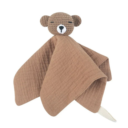 Doudou plat ours en crochet - Cannelle