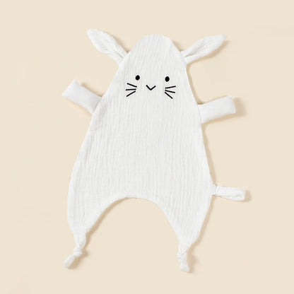 Doudou plat souris en coton - Pistache