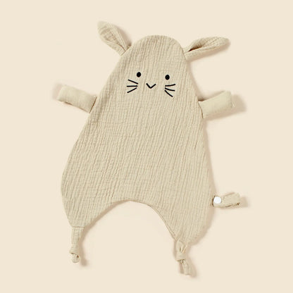 Doudou plat souris en coton - Pistache