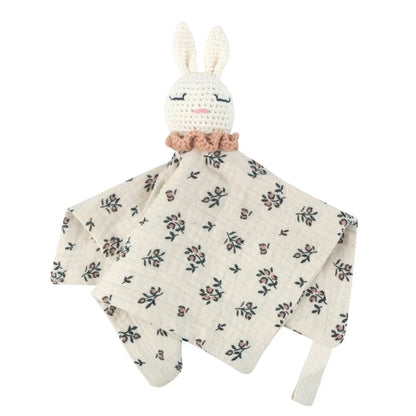 Doudou plat lapin en crochet - Pompon