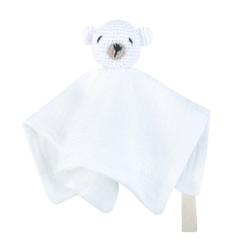 Doudou plat ours en crochet - Cannelle