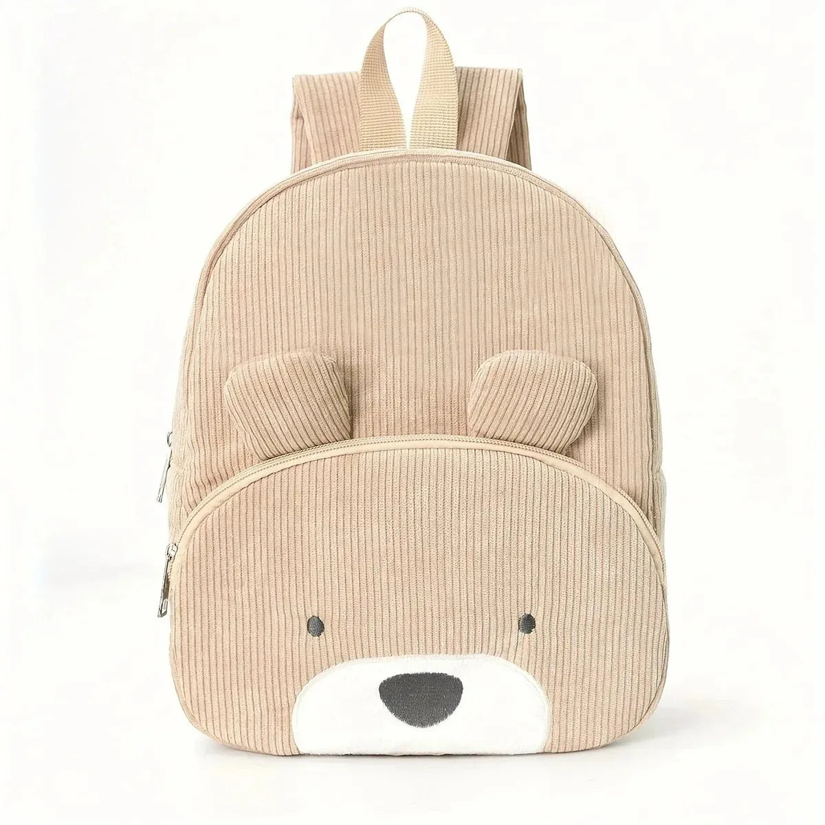 Sac à dos enfant ours en velours côtelé personnalisé - Cannelle