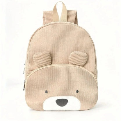 Sac à dos enfant ours en velours côtelé personnalisé - Cannelle